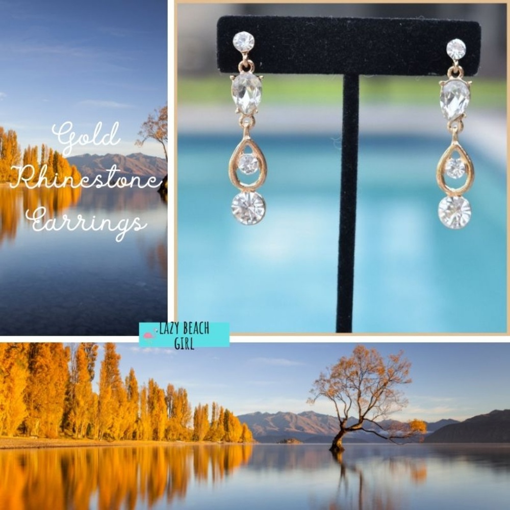 Gorgeous Rhinestone Dangle Earrings - Picture 2 of 4